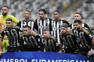 Jogadores do Atltico antes de jogo da Sul-Americana na Arena MRV (foto: Alexandre Guzanshe/EM/DA.Press)