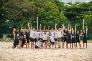 Jogadores e comisso tcnica do Brasil no futebol de areia (foto: Marlon Panagary/CBF)