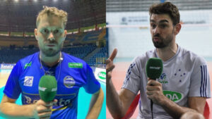 Bruninho, do Campinas, e Luco, do Cruzeiro, se enfrentam na final da Superliga Masculina de Vlei (foto: Rafael Cyrne e Gladyston Rodrigues/EM/D.A. Press)