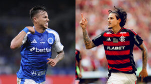 Kaio Jorge, atacante do Cruzeiro, e Pedro, atacante do Flamengo (foto: Alexandre Guzanshe/EM/D.A Press; Adriano Fontes/Flamengo)