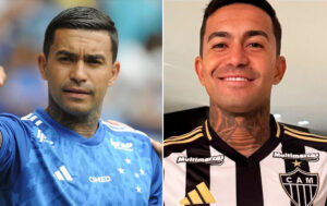 Dudu com as camisas de Cruzeiro e Atltico (foto: Alexandre Guzanshe/EM D.A Press e Reproduo/Dudu)