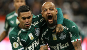 Dudu e Felipe Melo com a camisa do Palmeiras (foto: Cesar Greco/Palmeiras)