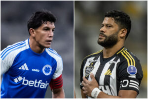 Os capites de Cruzeiro e Atltico: Romero e Hulk (foto: Gustavo Aleixo/Cruzeiro e Pedro Souza/Atltico)