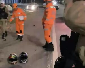 Três pessoas ficam feridas em acidente envolvendo motocicleta e bicicleta na BR-381 em Ipatinga