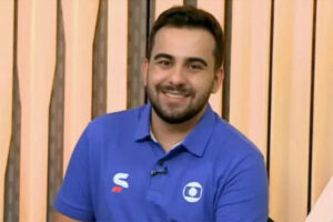 Vinicius Rodrigues, narrador do Sportv (foto: Reproduo/SporTV)