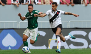 Vitor Roque em ao durante Vasco x Palmeiras (foto: Cesar Greco/Palmeiras)