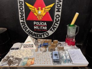 Polícia Militar apreende drogas em casa usada para preparo e venda dos entorpecentes em Mantena