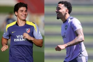 Jogadores das equipes (foto: Divulgao: Atltico de Madrid - Vtor Silva/ BFR)