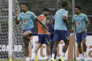 Jogadores da Seleo (foto: rafaelribeirorio / CBF)