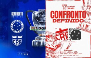 Cruzeiro colocou escudo do CRB em azul e branco, e time alagoano respondeu com smbolo celeste em preto e branco (foto: Reproduo/Instagram)
