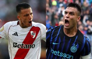 Kevin Castao, do River Plate, e Lautaro Martnez, da Internazionale (foto: Harry How / GETTY IMAGES NORTH AMERICA / Getty Images via AFP e Buda Mendes / GETTY IMAGES NORTH AMERICA / Getty Images via AFP)