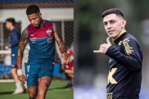 Jogadores das equipes (foto: Divulgao: Mateus Lotif/FEC- RaulBaretta_Photo / Santos FC)
