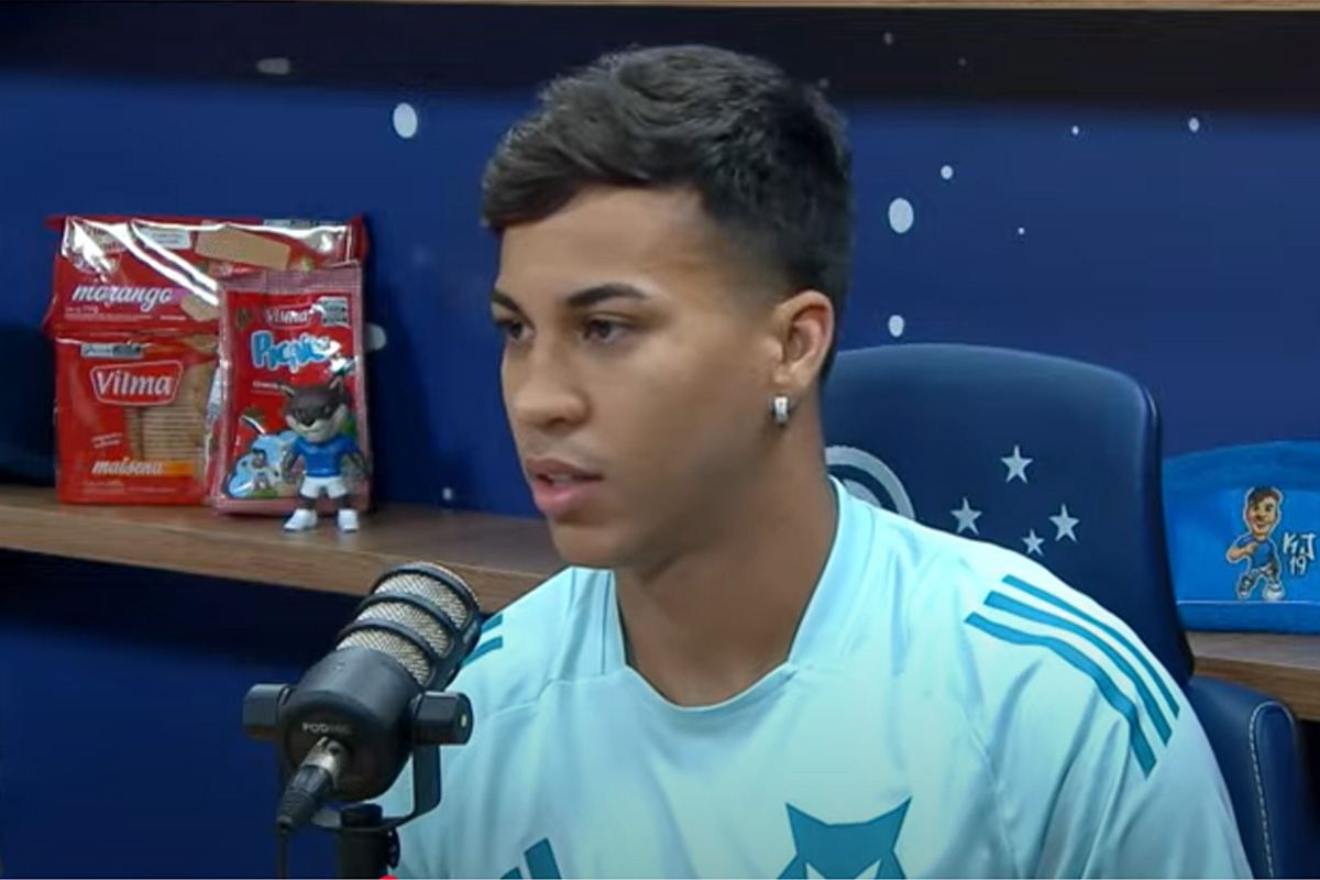 Kaio Jorge concedeu entrevista ao Cruzeiro Cast - (foto: Cruzeiro/YouTube/Reproduo) Kaio Jorge concedeu entrevista ao Cruzeiro Cast - (foto: Cruzeiro/YouTube/Reproduo)