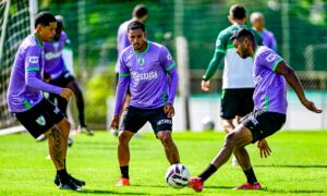 Amrica em treino no CT Lanna Drumond (foto: Mouro Panda/Amrica)