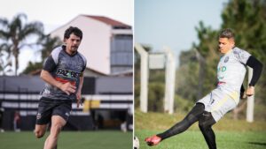 Jogadores de Athletic e Operrio (foto: Athletic/Divulgao e Victoria Sellares/Operrio)
