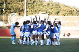 Jogadoras do Cruzeiro em jogo pela Srie A1 do Brasileiro Feminino (foto: Gustavo Martins/Cruzeiro)