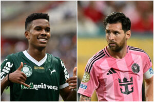 Estevo e Messi (foto: ERNESTO BENAVIDES / AFP e PATRICIA DE MELO MOREIRA / AFP)