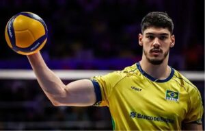 Honorato jogando pela seleção brasileira