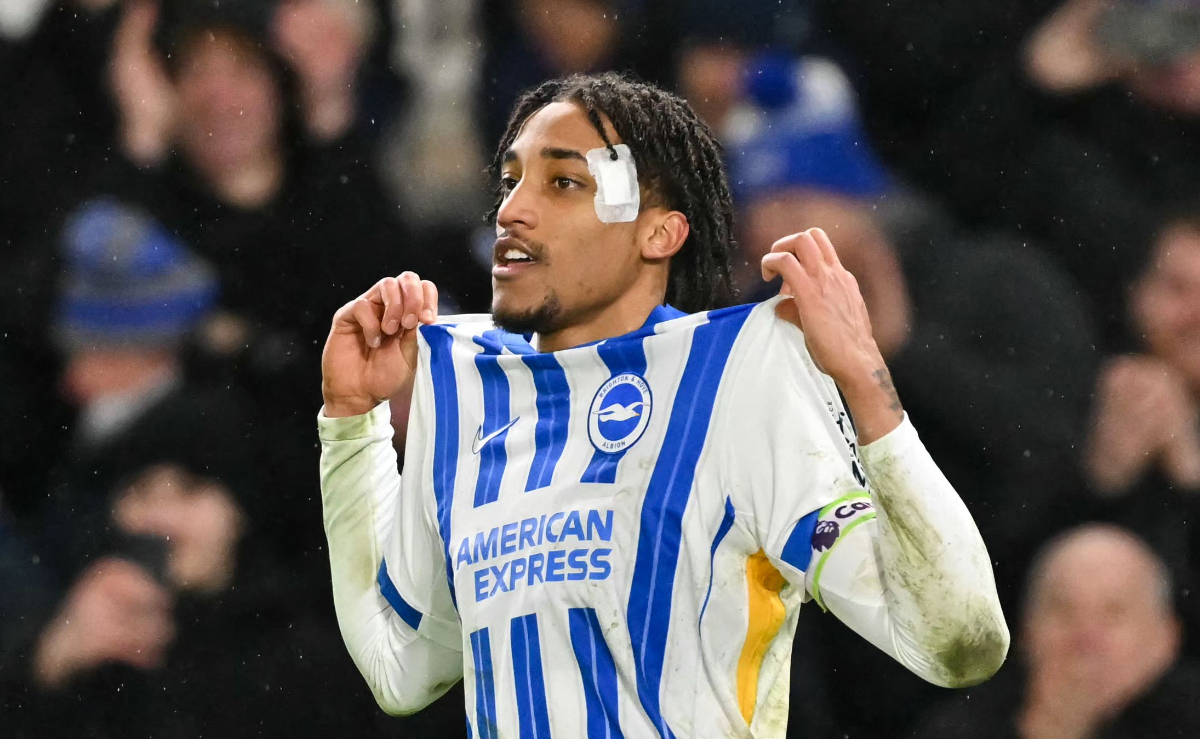 Atacante brasileiro Joo Pedro comemora gol pelo Brighton na Premier League - (foto: Glyn Kirk/AFP) Atacante brasileiro Joo Pedro comemora gol pelo Brighton na Premier League - (foto: Glyn Kirk/AFP)