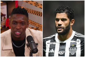 Luiz Henrique e Hulk fizeram as pazes aps polmica (foto: Reproduo/Podpah e GLEDSTON TAVARES / AFP)