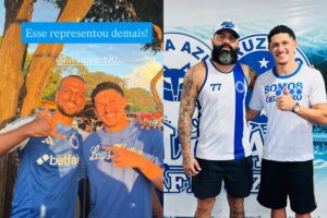 Luvannor com torcedores do Cruzeiro (foto: Reproduo)