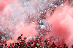 Torcida do Wydad Casablanca  uma das mais fanticas do mundo (foto: David Ramos / GETTY IMAGES NORTH AMERICA / Getty Images via AFP)