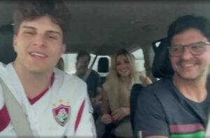 Torcedores do Fluminense deram carona  famlia de Beraldo, zagueiro do PSG, at Nova Iorque (foto: Foto: Reproduo)