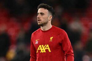 Diogo Jota em campo pelo Liverpool (foto: PAUL ELLIS/AFP)
