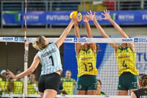 Brasil perdeu para a Argentina na Copa Amrica Feminina de Vlei (foto: Gustavo Rabelo/BHFoto)