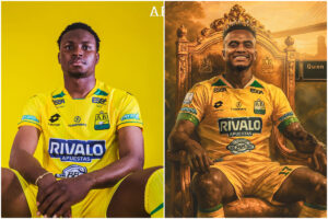 Os dois reforos do Atltico Bucaramanga antes de encarar o Galo (foto: Divulgao/Atltico Bucaramanga)