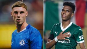 Palmer, jogador do Chelsea, e Estevo, jovem brasileiro (foto: Chelsea/Divulgao e Estevo/Palmeiras)
