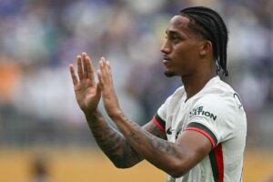 Joo Pedro no comemorou gol pelo Fluminense contra o Chelsea (foto: Paul ELLIS/AFP)