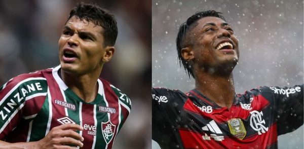 Thiago Silva, do Fluminense, e Bruno Henrique, do Flamengo (foto: MARCELO GONALVES / FLUMINENSE FC e  Gilvan de Souza/Flamengo)