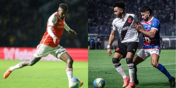 Igor Gomes, do Internacional, e Payet, do Vasco (foto: Ricardo Duarte / Internacional e Leandro Amorim/Vasco)