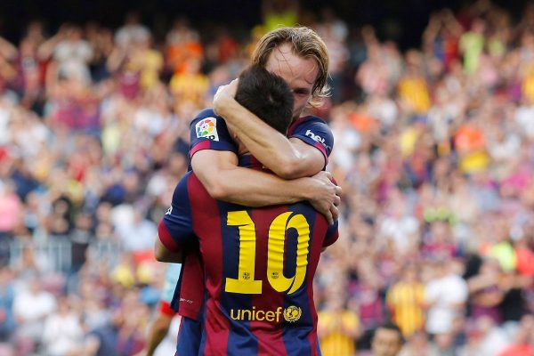 Ivan Rakitic e Lionel Messi (foto: Foto: REUTERS/Gustau Nacarino)