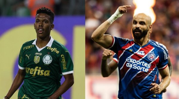 Estevo  esquerda e Thaciano  direita (foto: Cesar Greco/Palmeiras - Letcia Martins/EC Bahia)