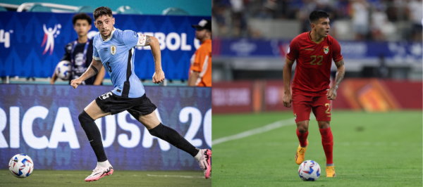 Federico Valverde e Hector Cuellar (foto: Reproduo/Uruguai e Ron Jenkins / GETTY IMAGES NORTH AMERICA / Getty Images via AFP)