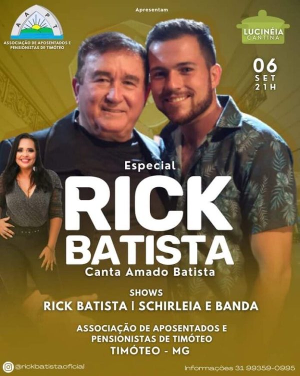 Associação dos Aposentados recebe Rick Batista nesta quinta