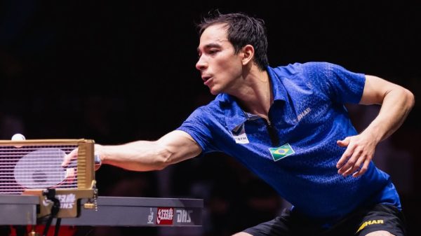 Hugo Calderano, mesatenista brasileiro (foto: Divulgao WTT)