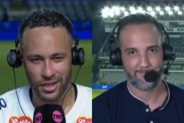 Montagem com as imagens de Neymar e Jorge Iggor (foto: Reproduo / TNT Sports)