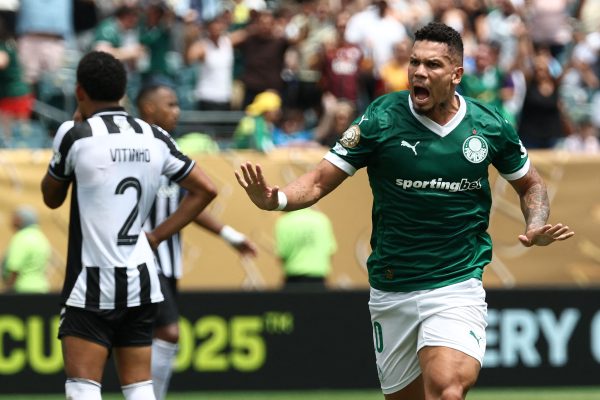 Paulinho aps marcar gol pelo Palmeiras contra o Botafogo (foto: FRANCK FIFE/AFP)