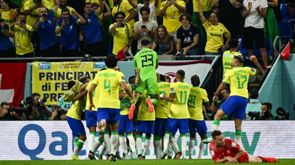 Comemorao de gol da Seleo Brasileira na Copa do Mundo do Catar em 2022 (foto: Jewel SAMAD / AFP)