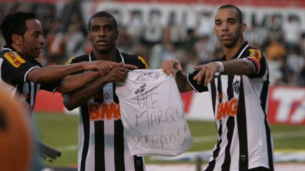 Jnior, Muriqui e Tardelli no Atltico (foto: Bruno Cantini/Divulgacao)