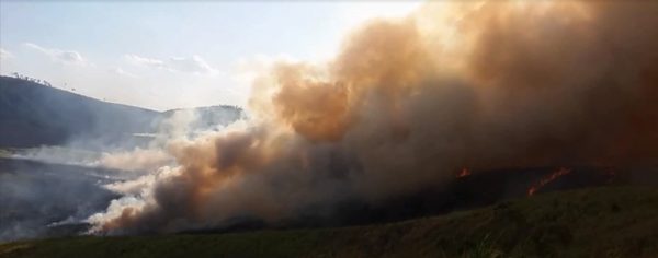 Incêndio atinge vegetação na reserva indígena da etnia Maxakali