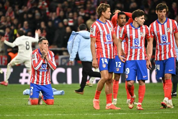 Jogadores do Atltico de Madrid (foto: JAVIER SORIANO / AFP)