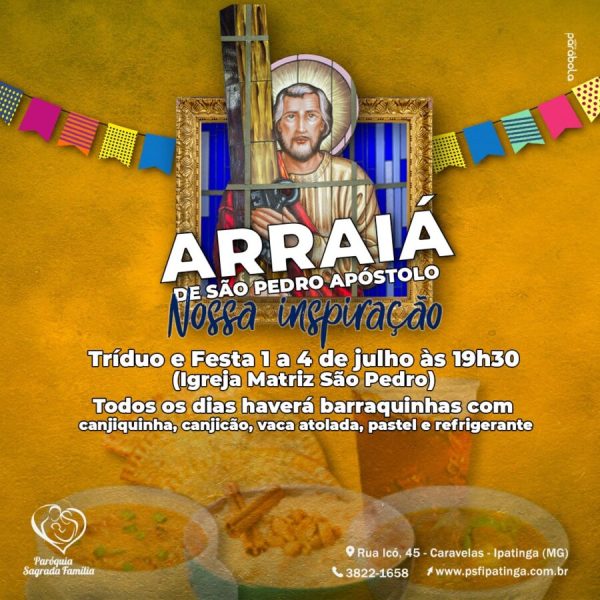 Novena e Festa de São Pedro entram para Calendário Oficial de Ipatinga