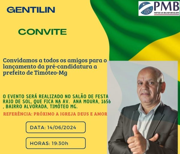 Partido da Mulher Brasileira terá homem como candidato à prefeitura de Timóteo