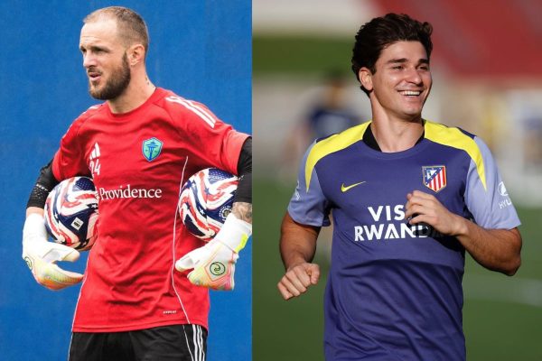 Jogadores das equipes (foto: Divulgao: Seattle Sounders - Atltico de Madrid)
