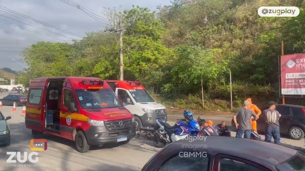 Acidente entre motocicleta e automóvel deixa um ferido em Timóteo