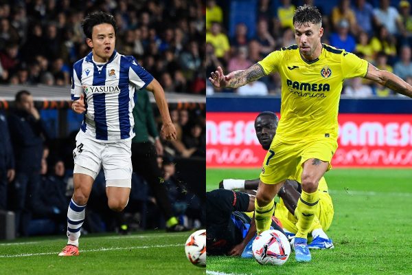 Jogadores de Real Sociedad e Villareal (foto: AFP)